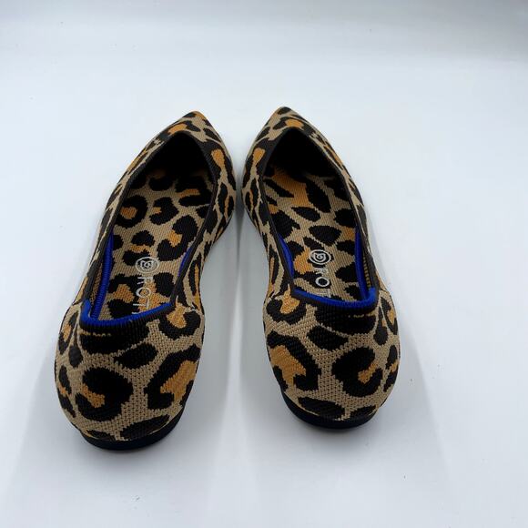 Rothy's  The Point Desert Cat Leopard Print Washable Women's Flats - Size 12.5 - Picture 4 of 9